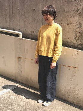 「PAR ICI」｜「アイテム（スウェット）」を使った、PAR ICIさん（レディース）の春コーディネート