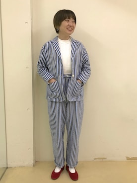 「フリルトップス」｜PAR ICIさん（レディース・162cm）の春コーディネート