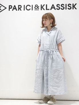 「ダブルボタン」｜「アイテム（ワンピース/ドレス）」を使った、PAR ICIさん（レディース）の春コーディネート