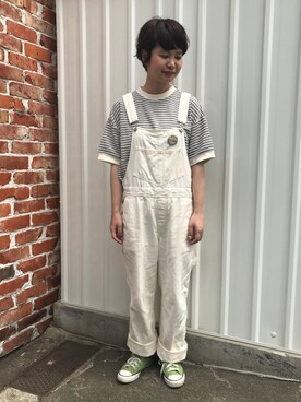 「PAR ICI」｜「アイテム（オールインワン・サロペット）」を使った、PAR ICIさん（レディース・156cm）の夏コーディネート