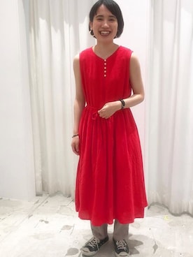 「PAR ICI（パーリッシィ）のアイテム（ワンピース）」を使った、PAR ICIさん（レディース・156cm）の夏コーディネート