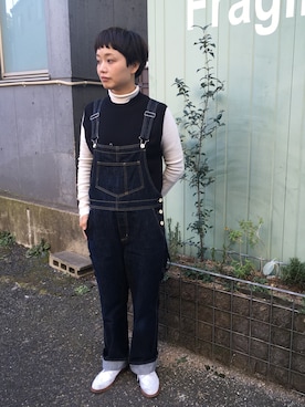 「PAR ICI」｜「アイテム（オールインワン・サロペット）」を使った、PAR ICIさん（レディース・160cm）の冬コーディネート