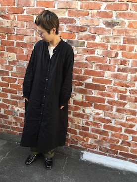 「PAR ICI」｜「アイテム（シャツワンピース）」を使った、PAR ICIさん（レディース・157cm）の冬コーディネート