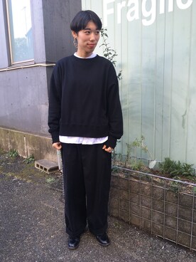 「PAR ICI」｜「アイテム（スウェット）」を使った、PAR ICIさん（レディース・166cm）の冬コーディネート