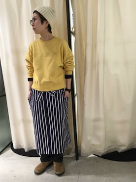 「PAR ICI」｜「アイテム（スウェット）」を使った、PAR ICIさん（レディース・157cm）の春コーディネート