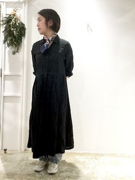「PAR ICI」｜「アイテム（シャツワンピース）」を使った、PAR ICIさん（レディース・155cm）の春コーディネート