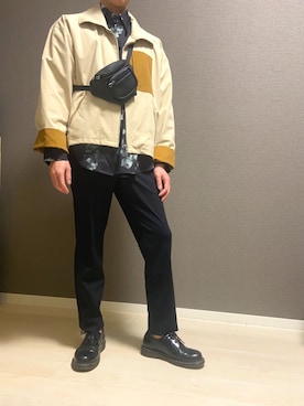 「RYO TAKASHIMA（リョウタカシマ）のアイテム（ブルゾン）」を使った、かばさん（メンズ・172cm）の冬コーディネート