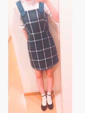「dazzlin（ダズリン）のアイテム（ジャンパースカート）」を使った、Erikaさん（レディース・170cm）の夏コーディネート
