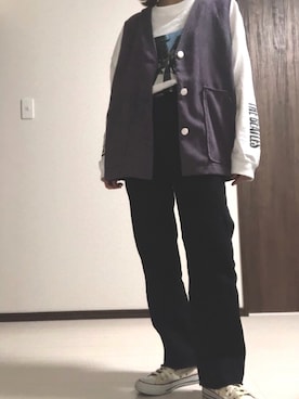 「CONVERSE（コンバース）のconverse（コンバース） ALL STAR OX（オールスターOX）（スニーカー）」を使った、ENBOさん（レディース・155cm）の秋コーディネート