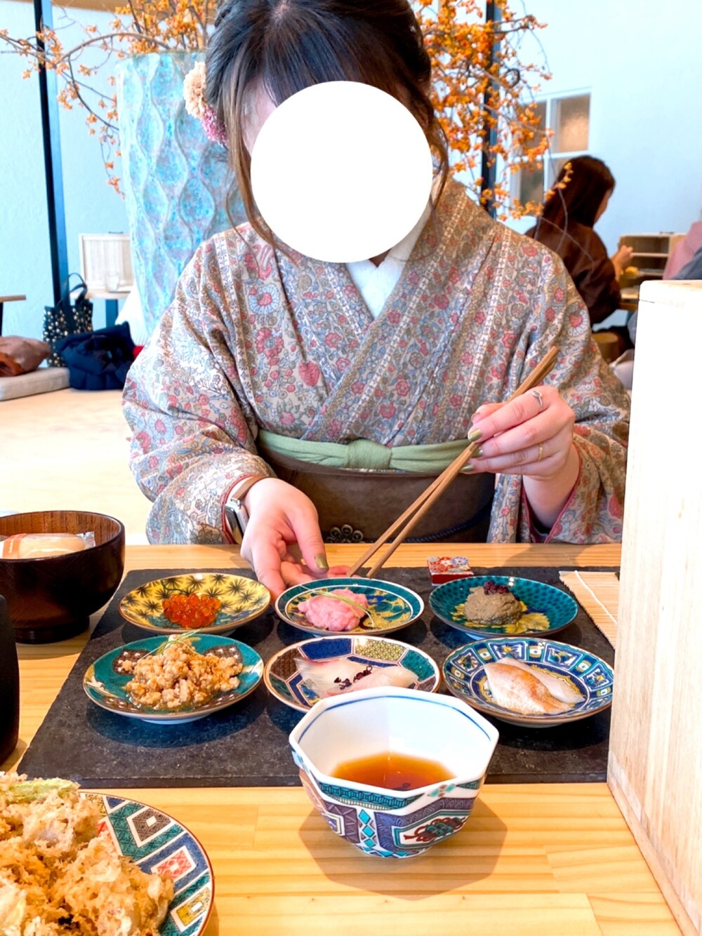 「秋コーデ、レザーLOVEスナップ、低身長、着物、金沢、いいね、save、フォローお願いします🤑」｜「花恋のアイテム（着物、その他）」を使った、muuさん（レディース・145cm）の秋コーディネートの1枚目の写真
