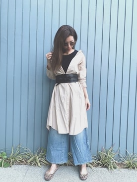 「アイテム（シャツワンピース）」を使った、sayaka💄さん（レディース・175cm・20代）の秋コーディネート