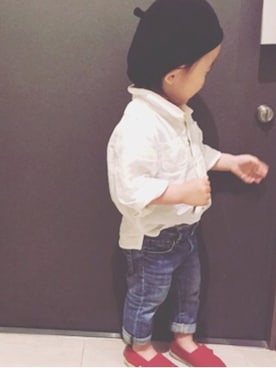 「TOMS（トムス）のアイテム（シューズ）」を使った、so_ibuさん（キッズ・80cm）の春コーディネート
