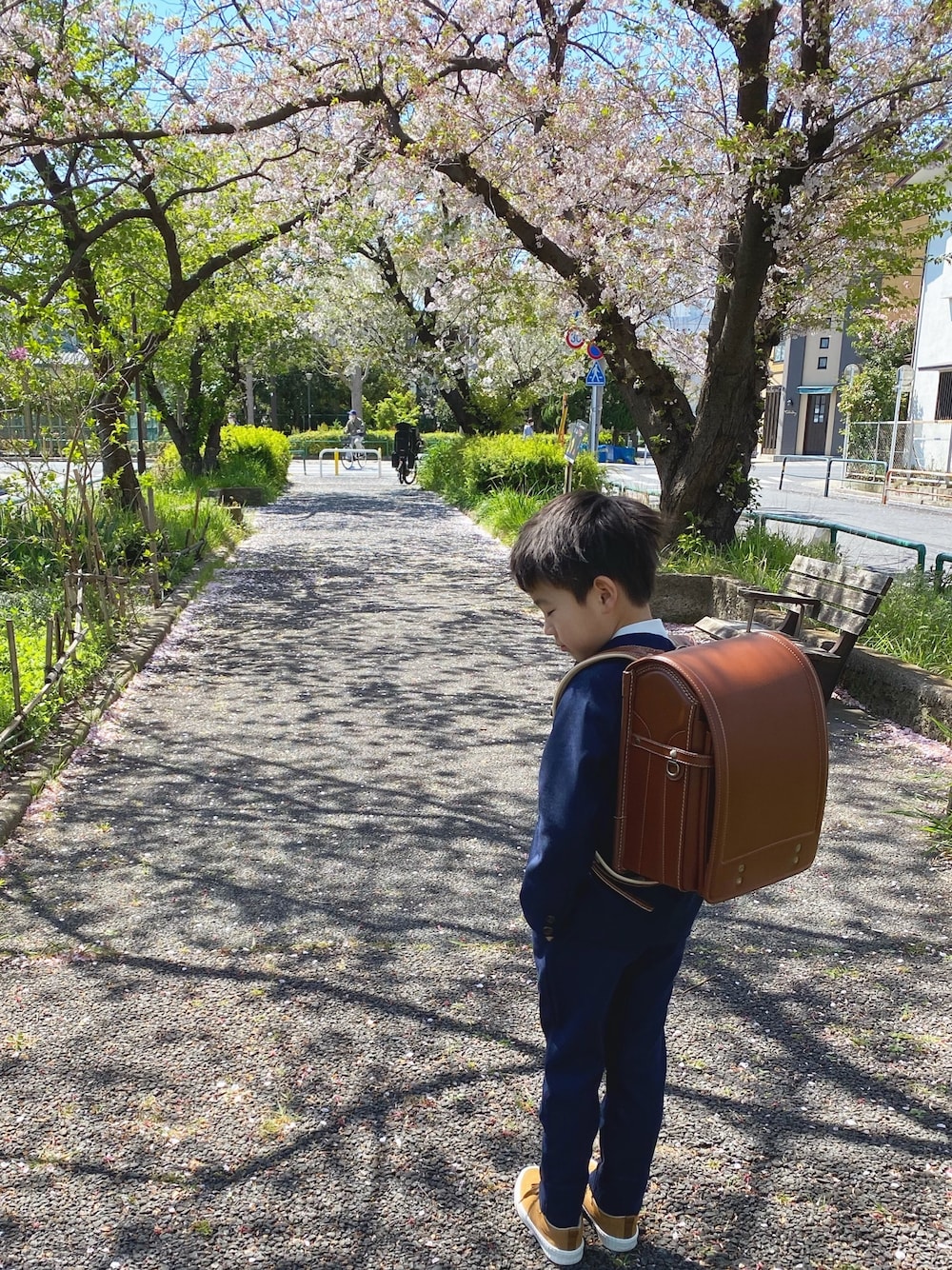 「入学式、入学式コーデ、セットアップ、キッズコーデ、kids、男の子、ZARA、スーツスタイル」｜「土屋鞄のアイテム（ランドセル、ブラウン系）」を使った、so_ibuさん（キッズ・120cm）の春コーディネートの1枚目の写真