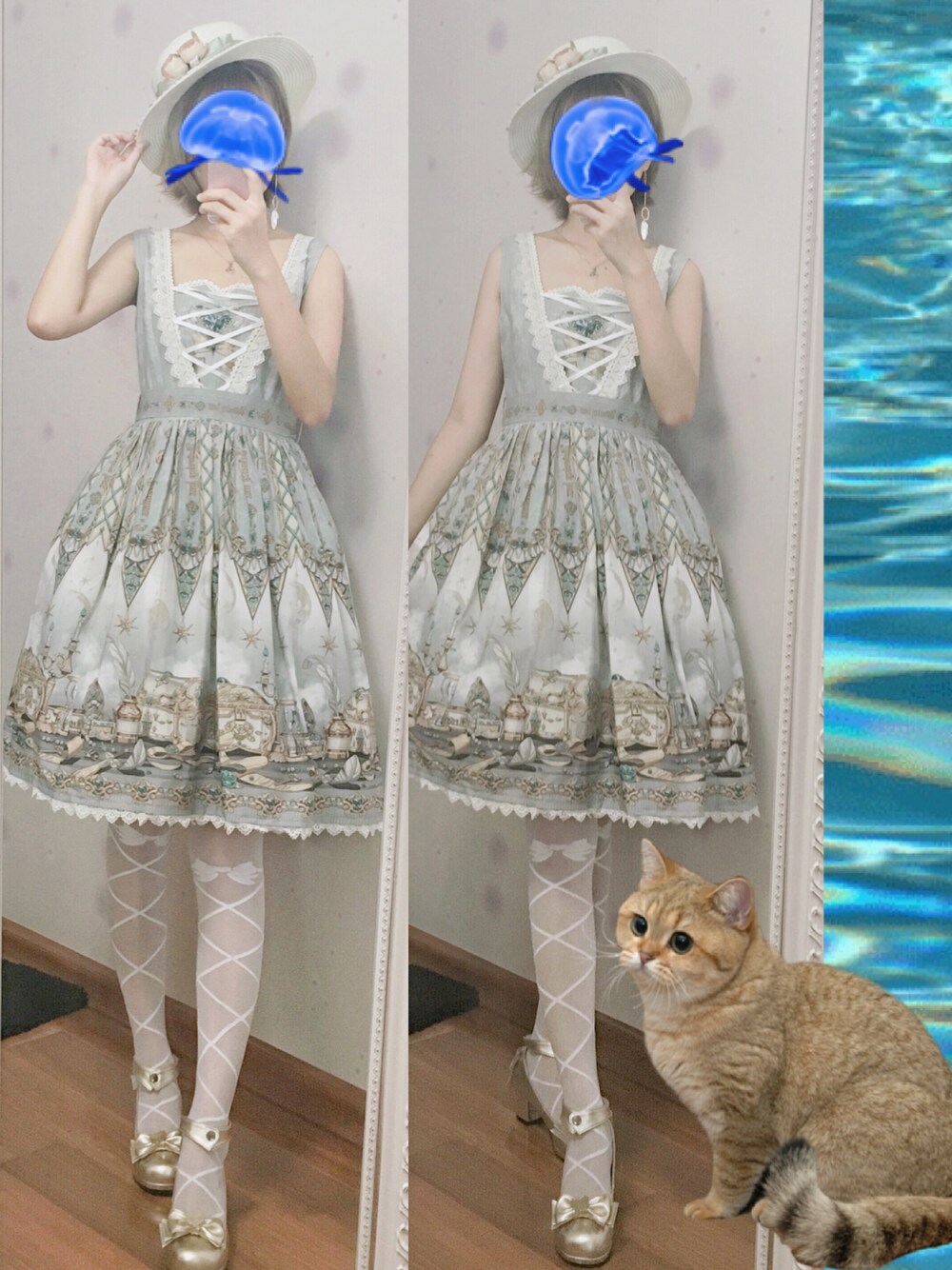 「lolita、lolitafashion」｜「Resailanのアイテム（ワンピース、シルバー系）」を使った、Kukiさん（レディース・165cm）の夏コーディネートの1枚目の写真