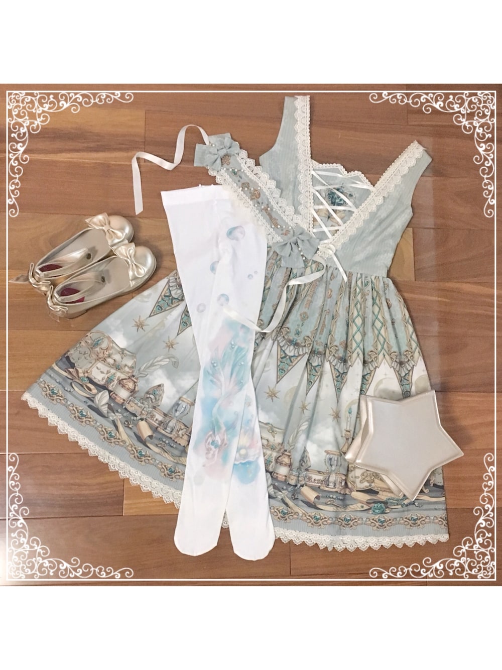 「lolita、lolitafashion」｜「Resailanのアイテム（ワンピース、シルバー系）」を使った、Kukiさん（レディース・165cm）の夏コーディネートの1枚目の写真