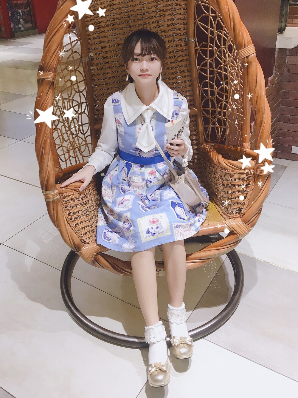 「lolita、lolitafashion、休日スタイル、カジュアルコーデ、春、ootd、プチプラコーデ」｜「Berry&Woodのアイテム（シャツ/ブラウス、ホワイト系）」を使った、Kukiさん（レディース・165cm）の春コーディネートの1枚目の写真
