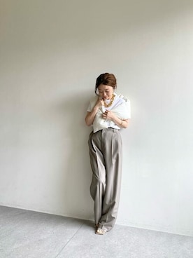 「Whim Gazette（ウィムガゼット）のアイテム（ダウンジャケット/コート）」を使った、wg_sato(Whim Gazette AOYAMA)さん（レディース・156cm）の夏コーディネート