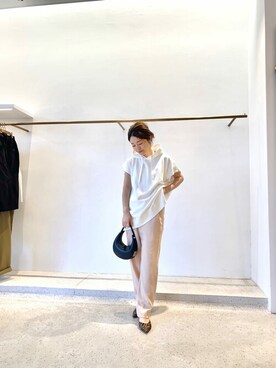 「Whim Gazette（ウィムガゼット）のアイテム（パーカー）」を使った、wg_sato(Whim Gazette AOYAMA)さん（レディース・156cm）の夏コーディネート