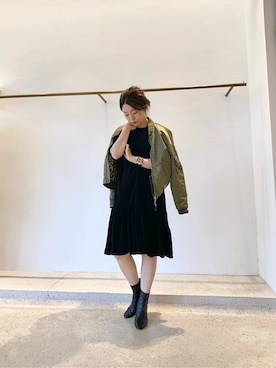 「Whim Gazette（ウィムガゼット）のアイテム（MA-1）」を使った、wg_sato(Whim Gazette AOYAMA)さん（レディース・156cm）の夏コーディネート