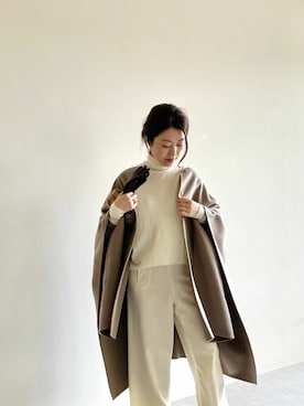 「タートルネック」｜「アイテム（ポンチョ）」を使った、wg_sato(Whim Gazette AOYAMA)さん（レディース・156cm）の秋コーディネート