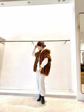 「Whim Gazette（ウィムガゼット）のアイテム（スウェットパンツ）」を使った、wg_sato(Whim Gazette AOYAMA)さん（レディース・156cm）の秋コーディネート