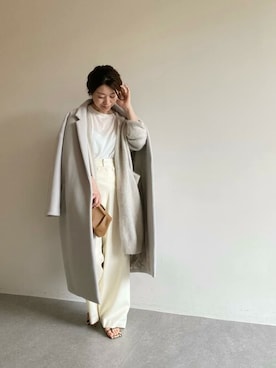 「Whim Gazette（ウィムガゼット）のアイテム（チェスターコート）」を使った、wg_sato(Whim Gazette AOYAMA)さん（レディース・156cm）の秋コーディネート