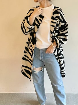 「Whim Gazette（ウィムガゼット）のアイテム（ノーカラーコート）」を使った、wg_sato(Whim Gazette AOYAMA)さん（レディース・156cm）の秋コーディネート