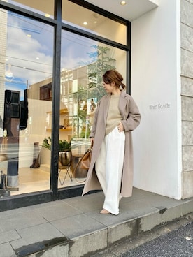 「Whim Gazette（ウィムガゼット）のアイテム（チェスターコート）」を使った、wg_sato(Whim Gazette AOYAMA)さん（レディース・156cm）の秋コーディネート