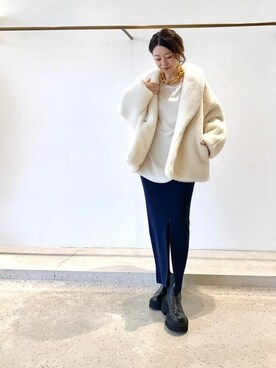 「Whim Gazette（ウィムガゼット）のアイテム（ブルゾン）」を使った、wg_sato(Whim Gazette AOYAMA)さん（レディース・156cm）の秋コーディネート