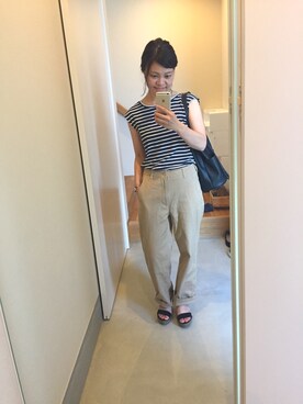 「M.deux（エムドゥ）のアイテム（トップス）」を使った、kyaolinさん（レディース・154cm）の夏コーディネート