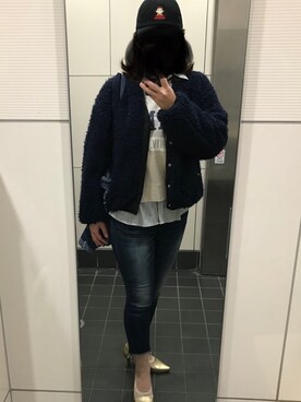「RODEO CROWNS WIDE BOWL（ロデオクラウンズワイドボウル）のアイテム（ブルゾン）」を使った、hana_hanaさん（レディース・162cm）の冬コーディネート