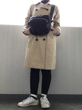 「Rodeo Crowns（ロデオクラウンズ）のアイテム（トレンチコート）」を使った、hana_hanaさん（レディース・162cm）の春コーディネート
