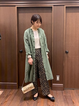 「FIL DE FER（フィルデフェール）のアイテム（シャツワンピース）」を使った、koba.さん（レディース・169cm）の春コーディネート
