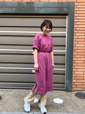 「FIL DE FER（フィルデフェール）のアイテム（パンツ）」を使った、koba.さん（レディース・169cm）の春コーディネート