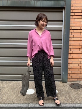 「NOMBRE IMPAIR（ノンブルアンペール）のアイテム（トートバッグ）」を使った、koba.さん（レディース・169cm）の夏コーディネート