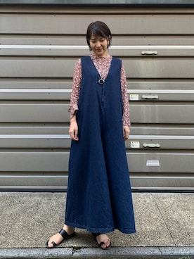 「FIL DE FER（フィルデフェール）のアイテム（オールインワン・サロペット）」を使った、koba.さん（レディース・169cm）の夏コーディネート