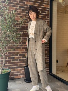 「NOMBRE IMPAIR（ノンブルアンペール）のアイテム（その他アウター）」を使った、koba.さん（レディース・169cm）の秋コーディネート