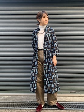 「NOMBRE IMPAIR（ノンブルアンペール）のアイテム（シャツワンピース）」を使った、koba.さん（レディース・169cm）の秋コーディネート