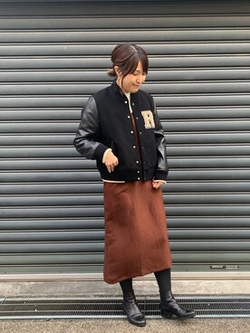 スタジャン バックプリント コーディネート Zozotown
