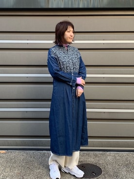 「FIL DE FER（フィルデフェール）のアイテム（シャツワンピース）」を使った、koba.さん（レディース・169cm）の冬コーディネート