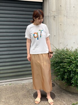 「グリッター」｜「アイテム（Tシャツ/カットソー）」を使った、koba.さん（レディース・168cm）の春コーディネート