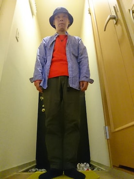 「Lee（リー）のアイテム（ハット）」を使った、ささおか ひろしさん（メンズ・165cm）の春コーディネート