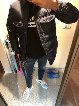 「MONCLER（モンクレール）のアイテム（ナイロンジャケット）」を使った、しゅうさん（メンズ・178cm）の秋コーディネート