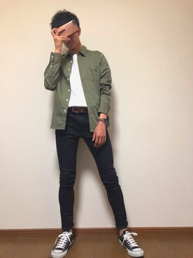 「CONVERSE（コンバース）のconverse（コンバース） ALL STAR OX（オールスターOX）（スニーカー）」を使った、Yu kiさん（メンズ・173cm）の夏コーディネート