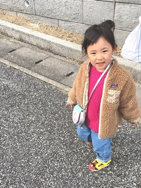 「パタゴニア」｜「アイテム（その他アウター）」を使った、utasoraさん（キッズ・90cm）の冬コーディネート