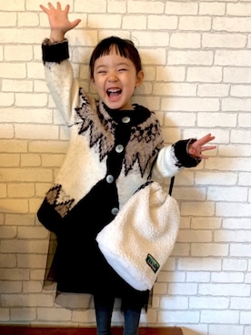 「むすめコーデ」｜「アイテム（ワンピース/ドレス）」を使った、utasoraさん（キッズ・100cm）の冬コーディネート