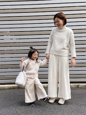 「PUAL CE CIN（ピュアルセシン）のアイテム」を使った、utasoraさん（キッズ・100cm）の冬コーディネート
