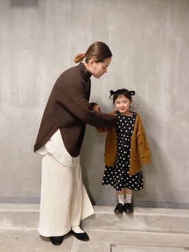 「PUAL CE CIN（ピュアルセシン）のアイテム」を使った、utasoraさん（キッズ・110cm）の冬コーディネート