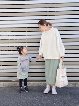 「PUAL CE CIN（ピュアルセシン）のアイテム」を使った、utasoraさん（キッズ・110cm）の春コーディネート