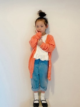 「アイテム（バレエシューズ）」を使った、utasoraさん（キッズ・110cm）の春コーディネート